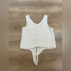 texture and thread tie-front tank top